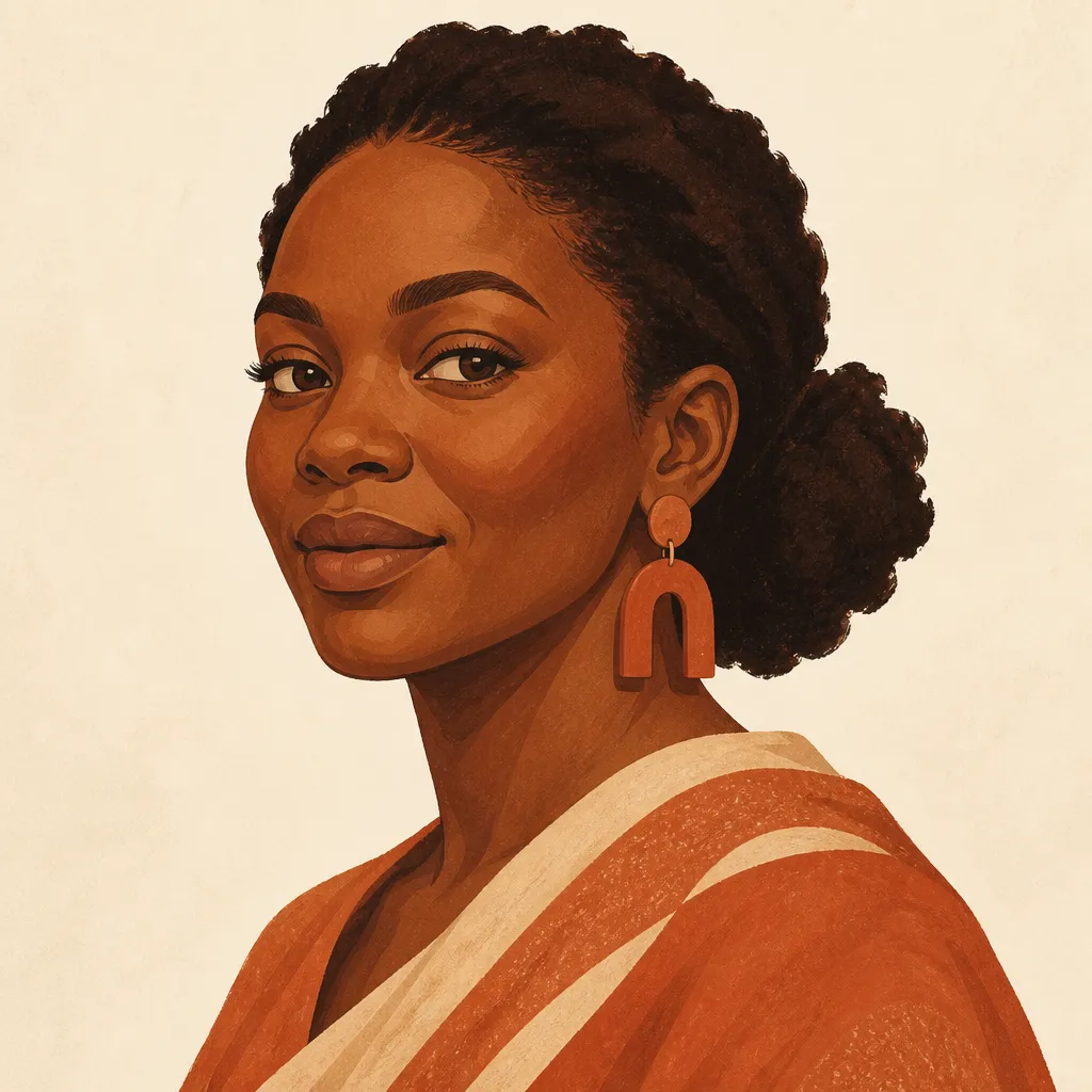 An illustration, not a photograph: a portrait representing Morenike.